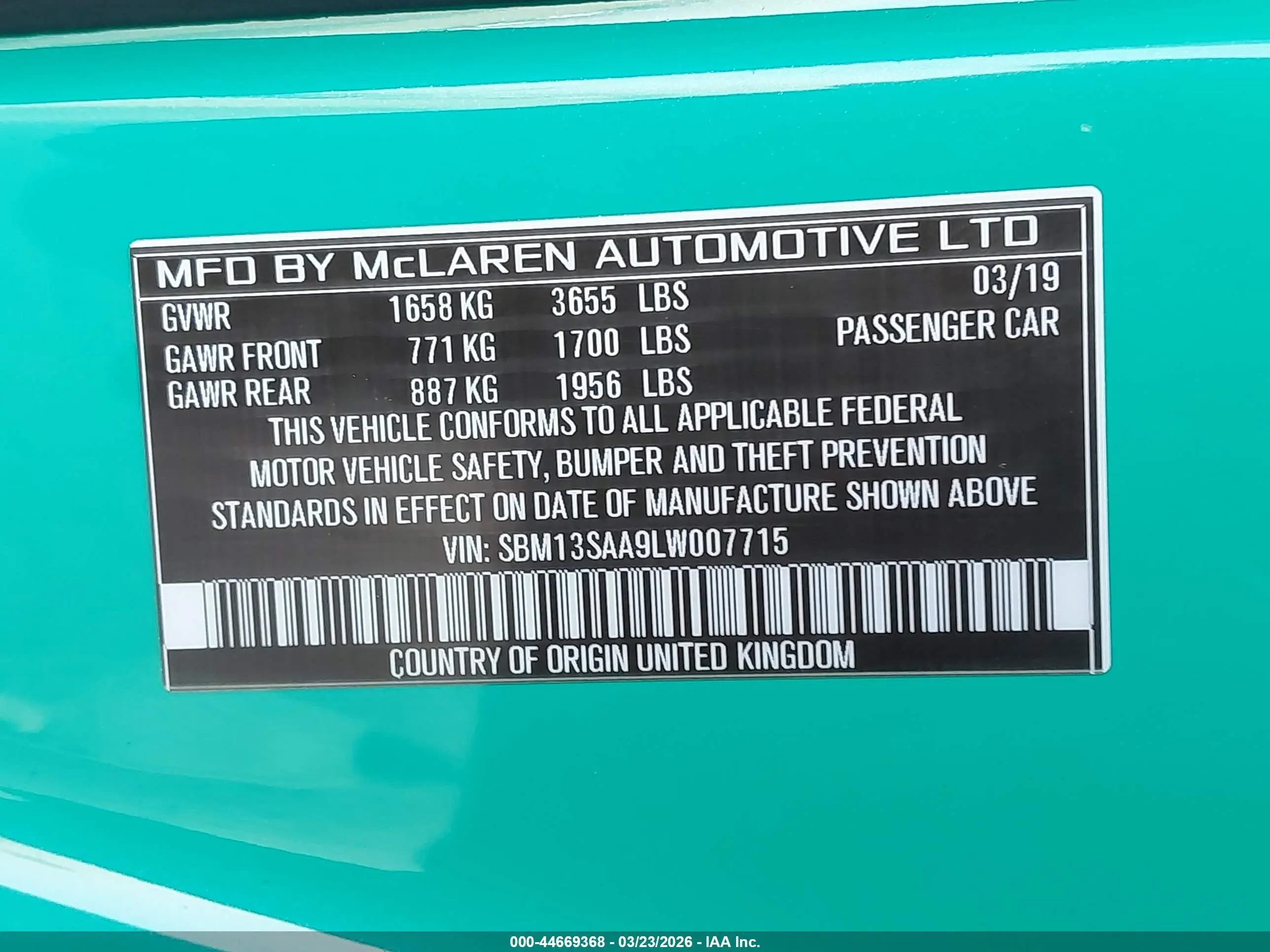2020 McLaren #9
