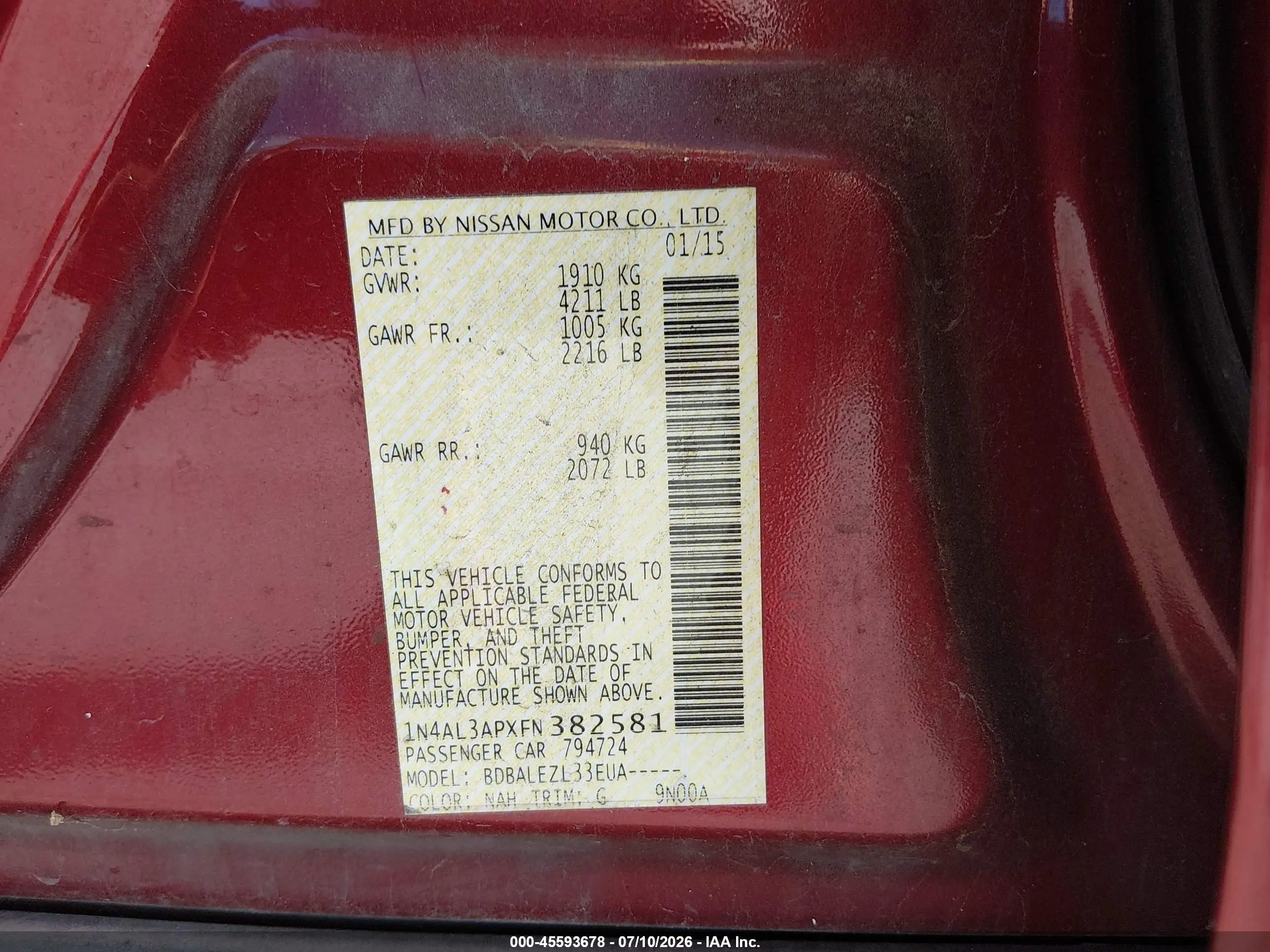 2015 Nissan #9